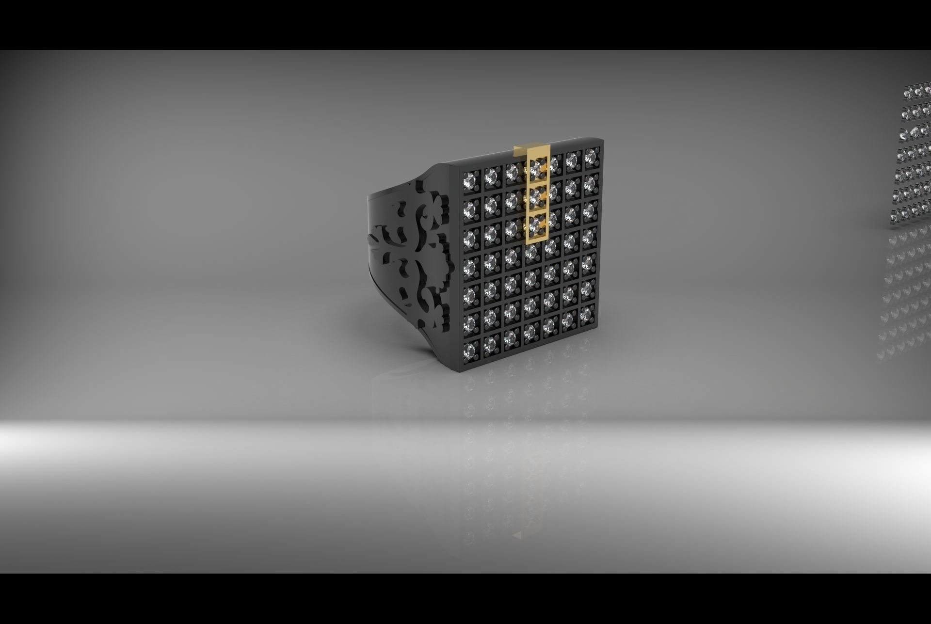 Man ring with stones 3D print model_1