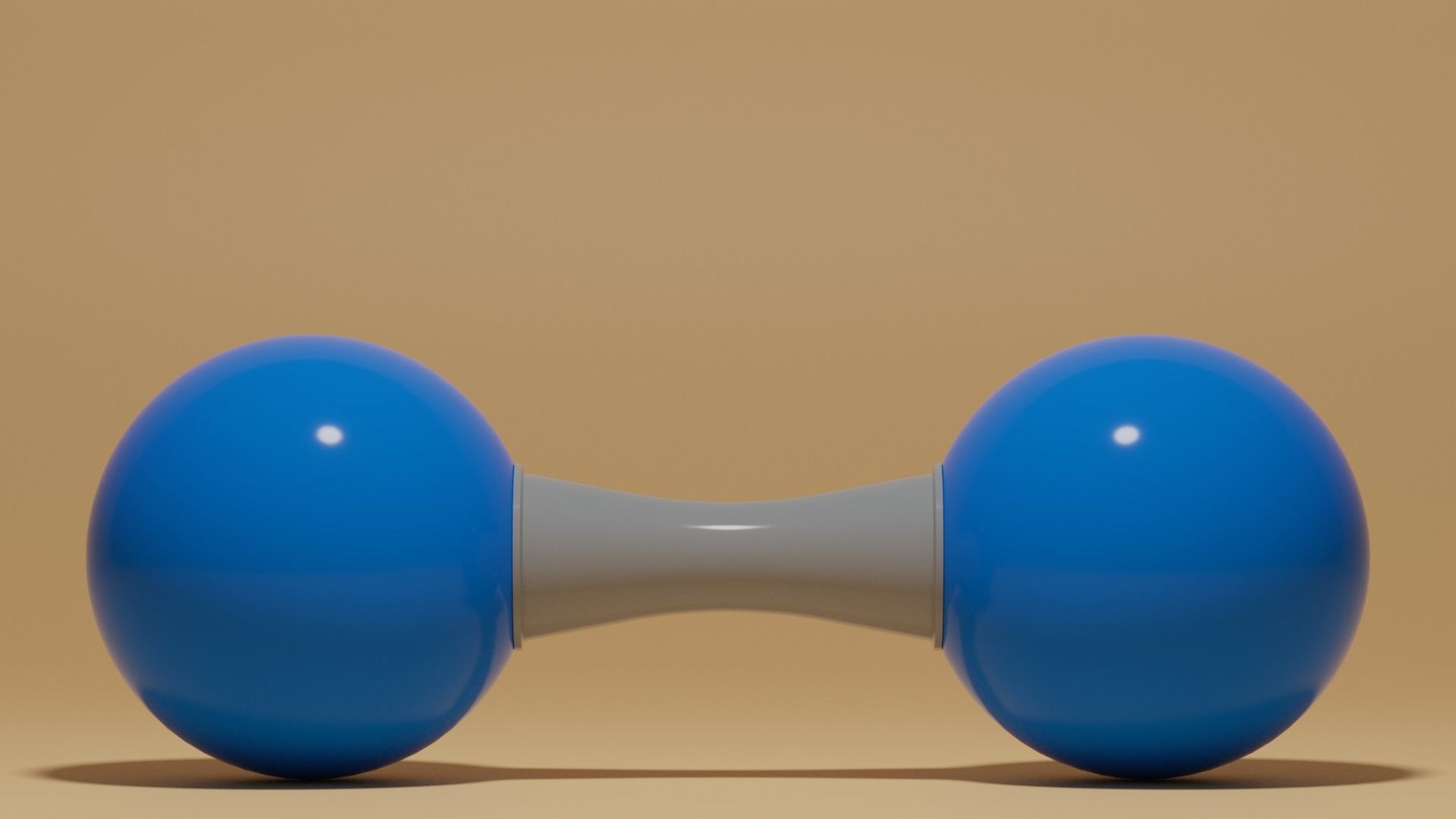 N2 Nitrogen Molecule Low-poly 3D model_1