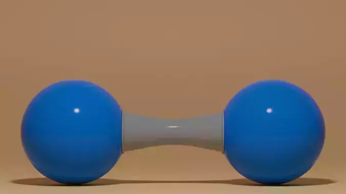 N2 Nitrogen Molecule Low-poly 3D model