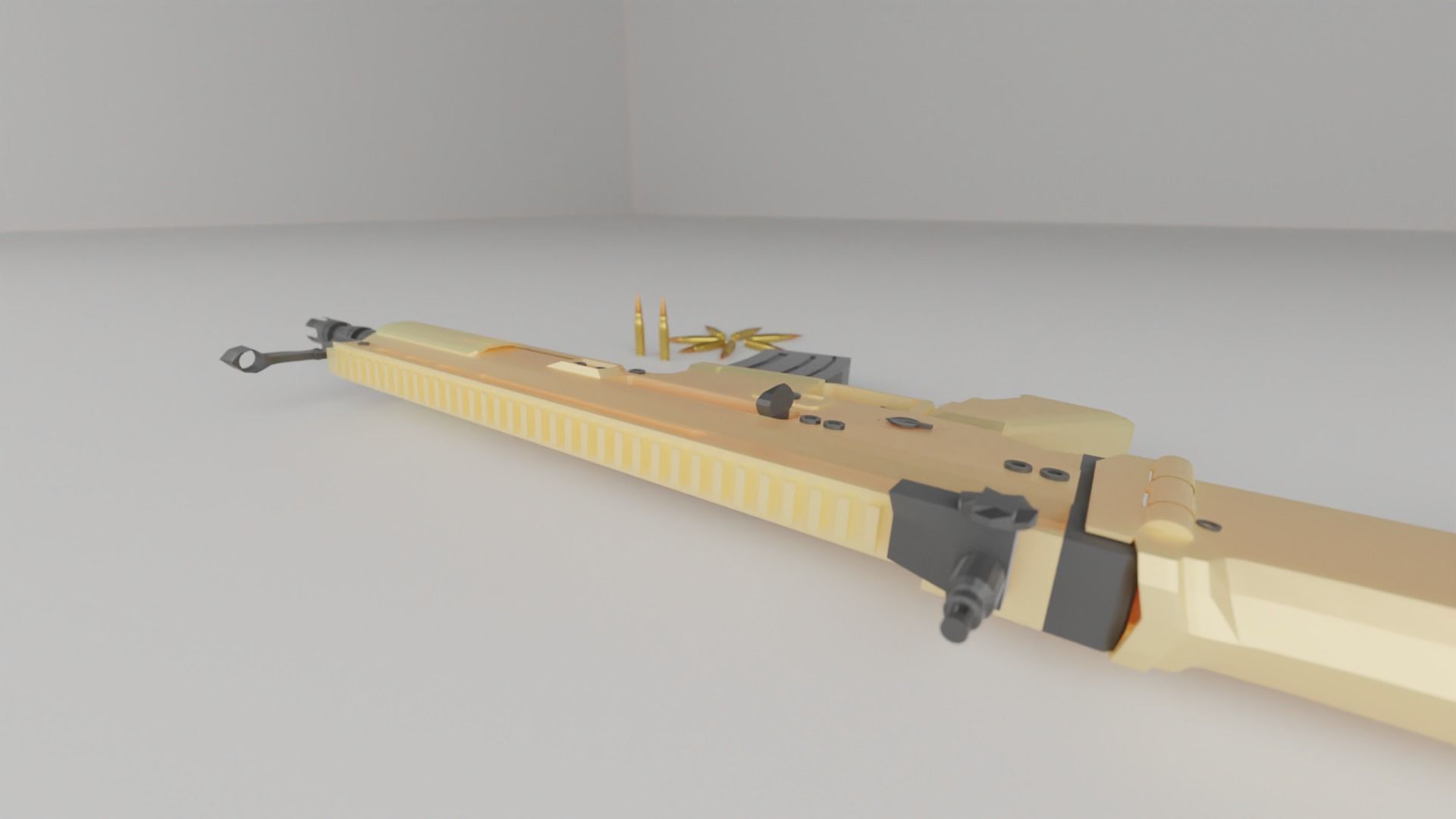 Scar h gun with  bullets Low-poly 3D model_1