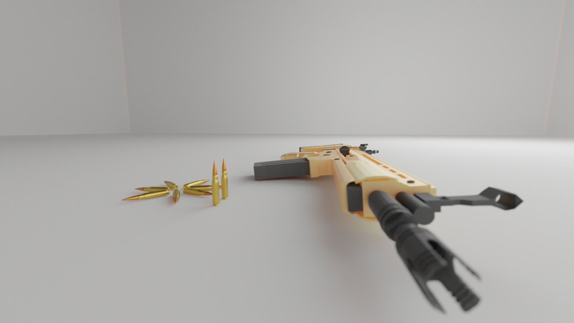 Scar h gun with  bullets Low-poly 3D model_2