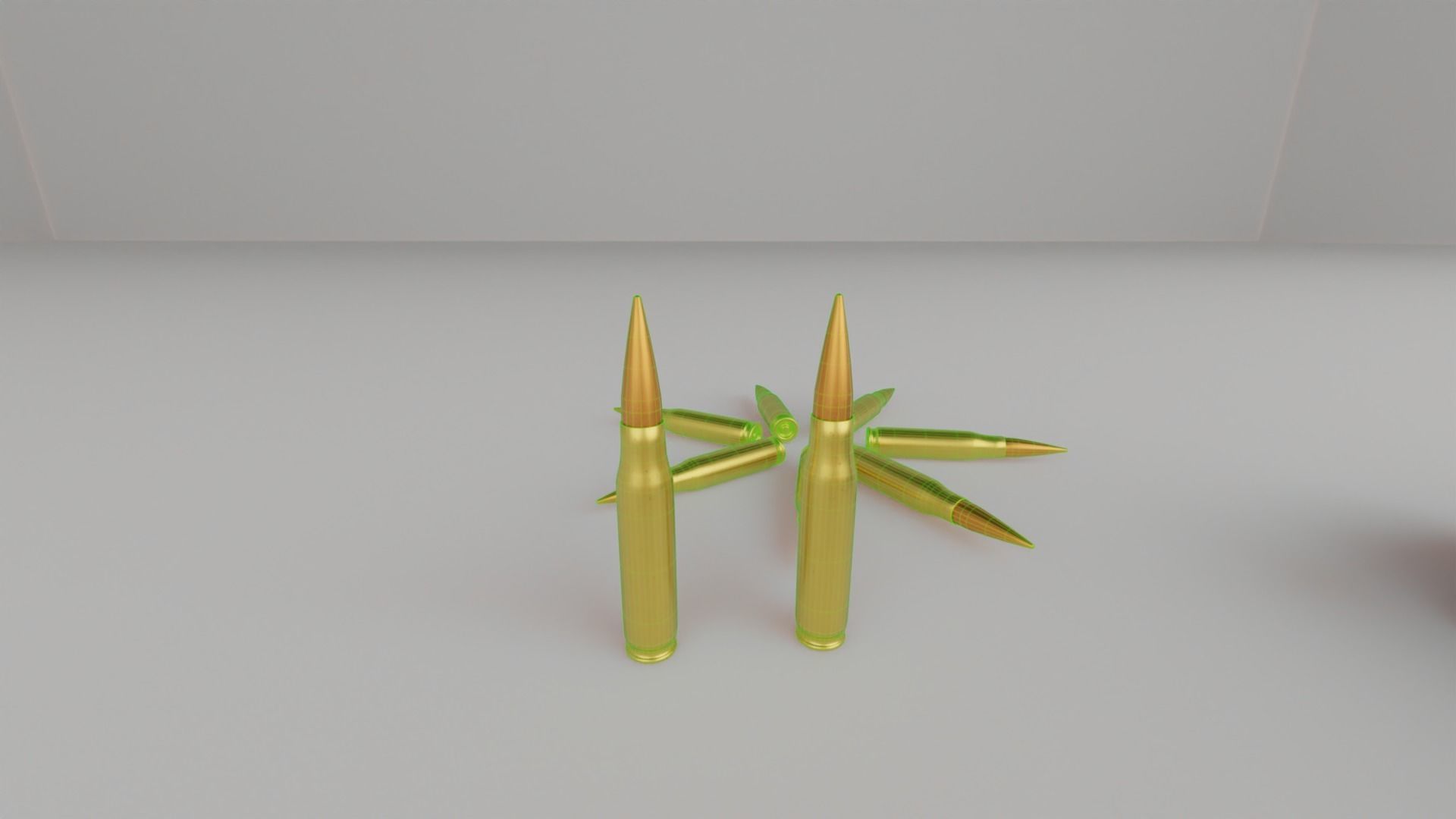 Scar h gun with  bullets Low-poly 3D model_7