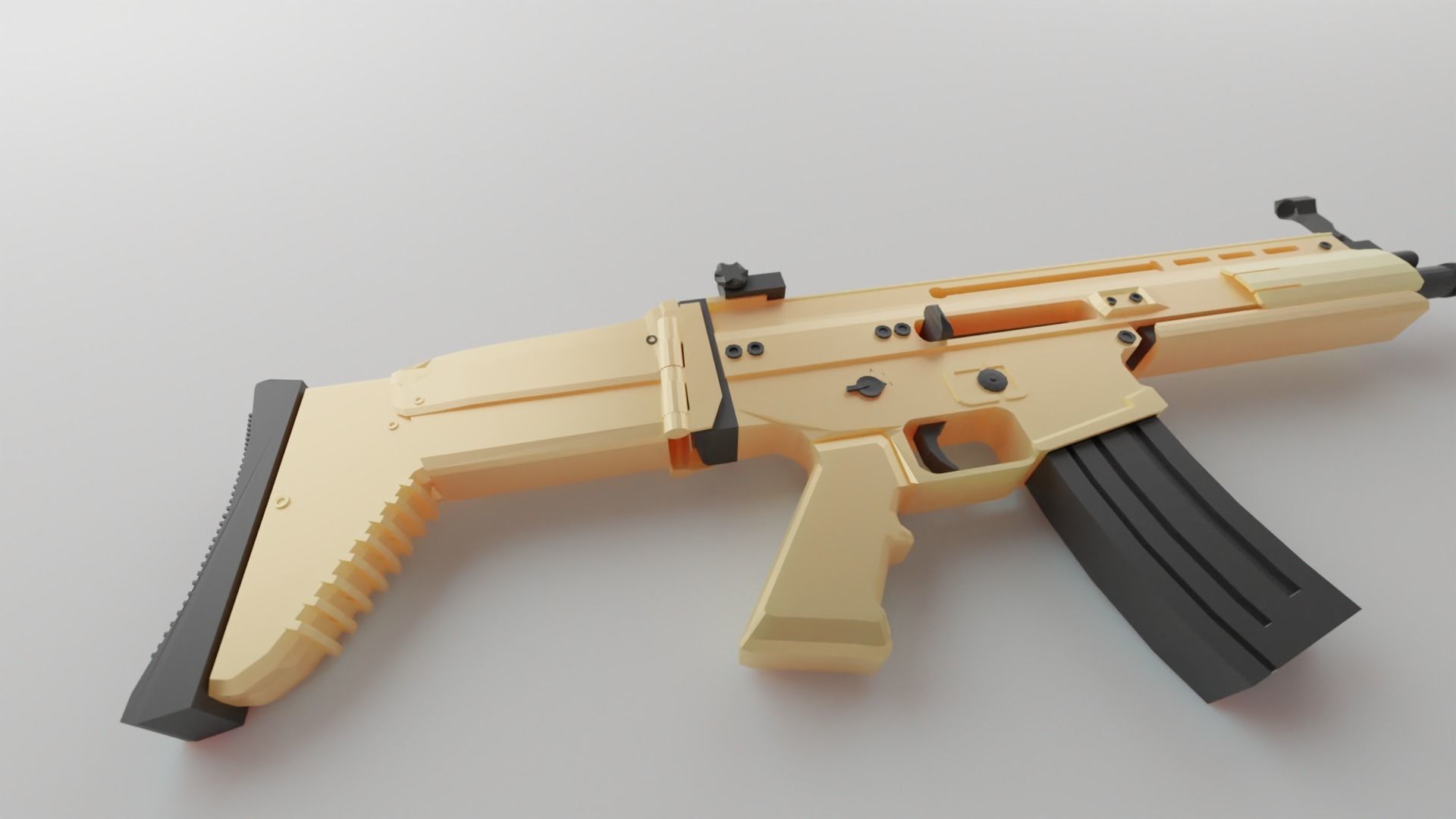 Scar h gun with  bullets Low-poly 3D model_4