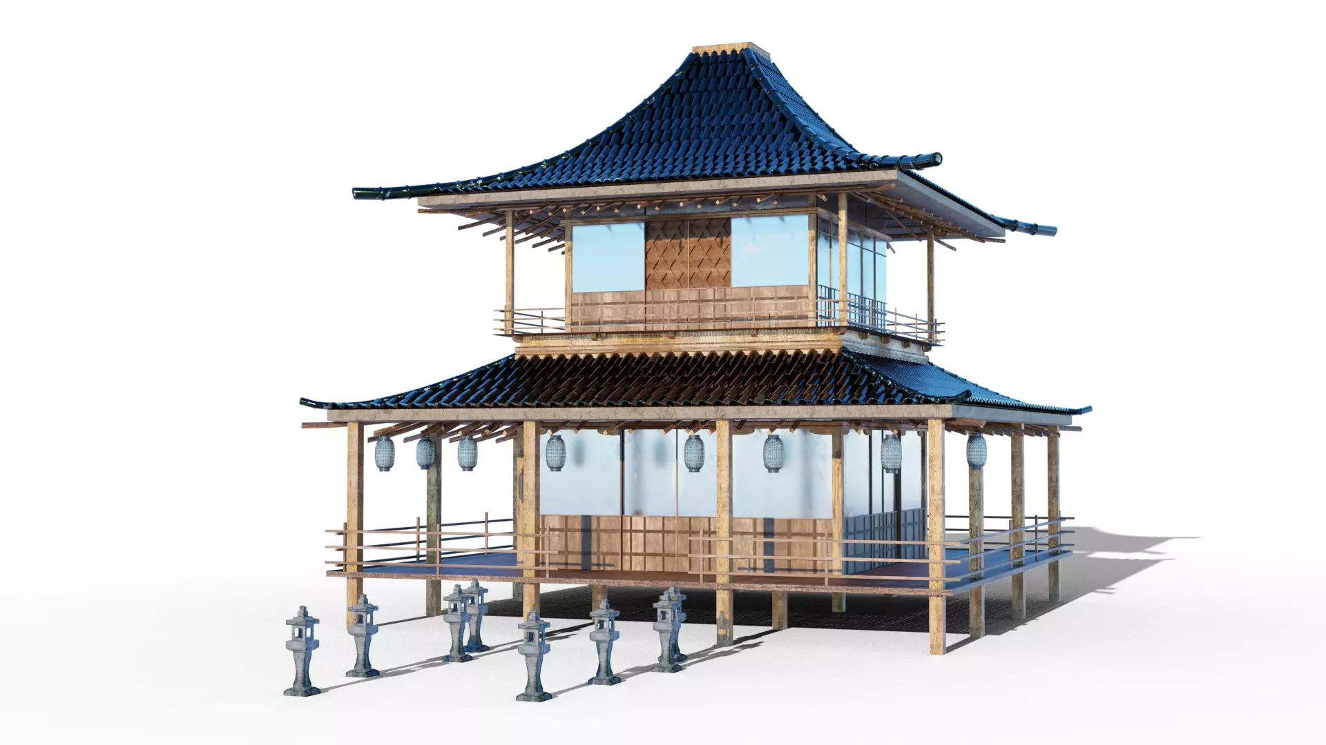 Japanese temple 3D model