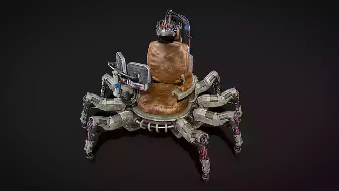 Scifi Dystopian Mechanical Chair robot Low-poly 3D model
