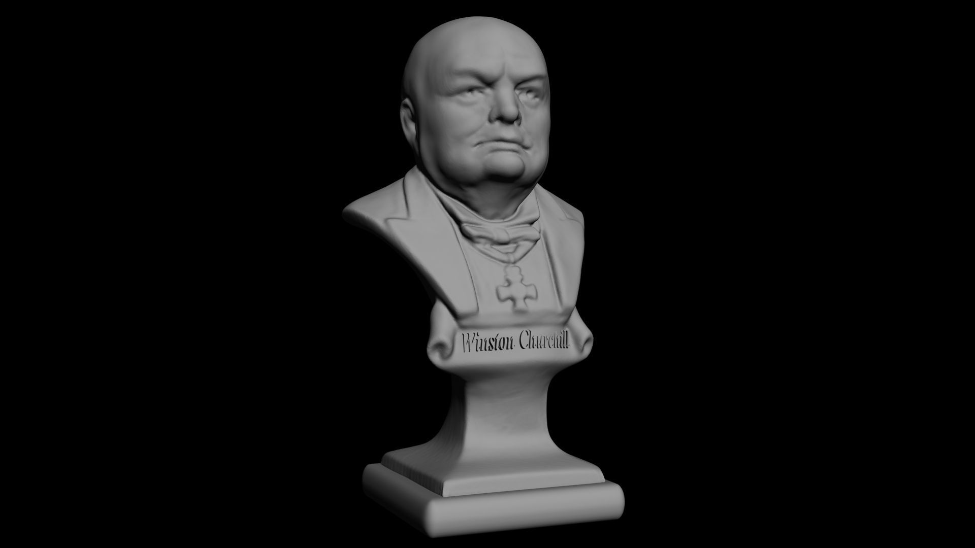 Winston Churchill Bust 3D model_4