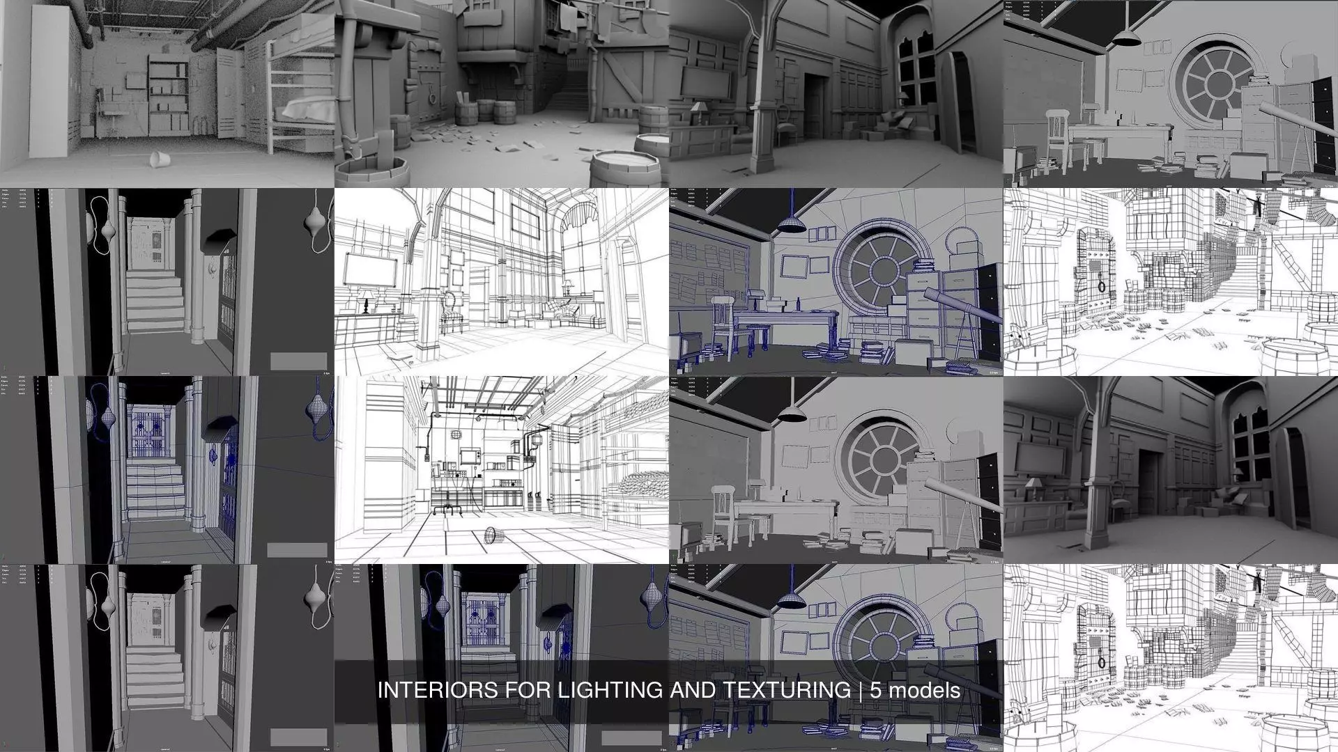 INTERIORS FOR LIGHTING AND TEXTURING 3D Model Collection_0