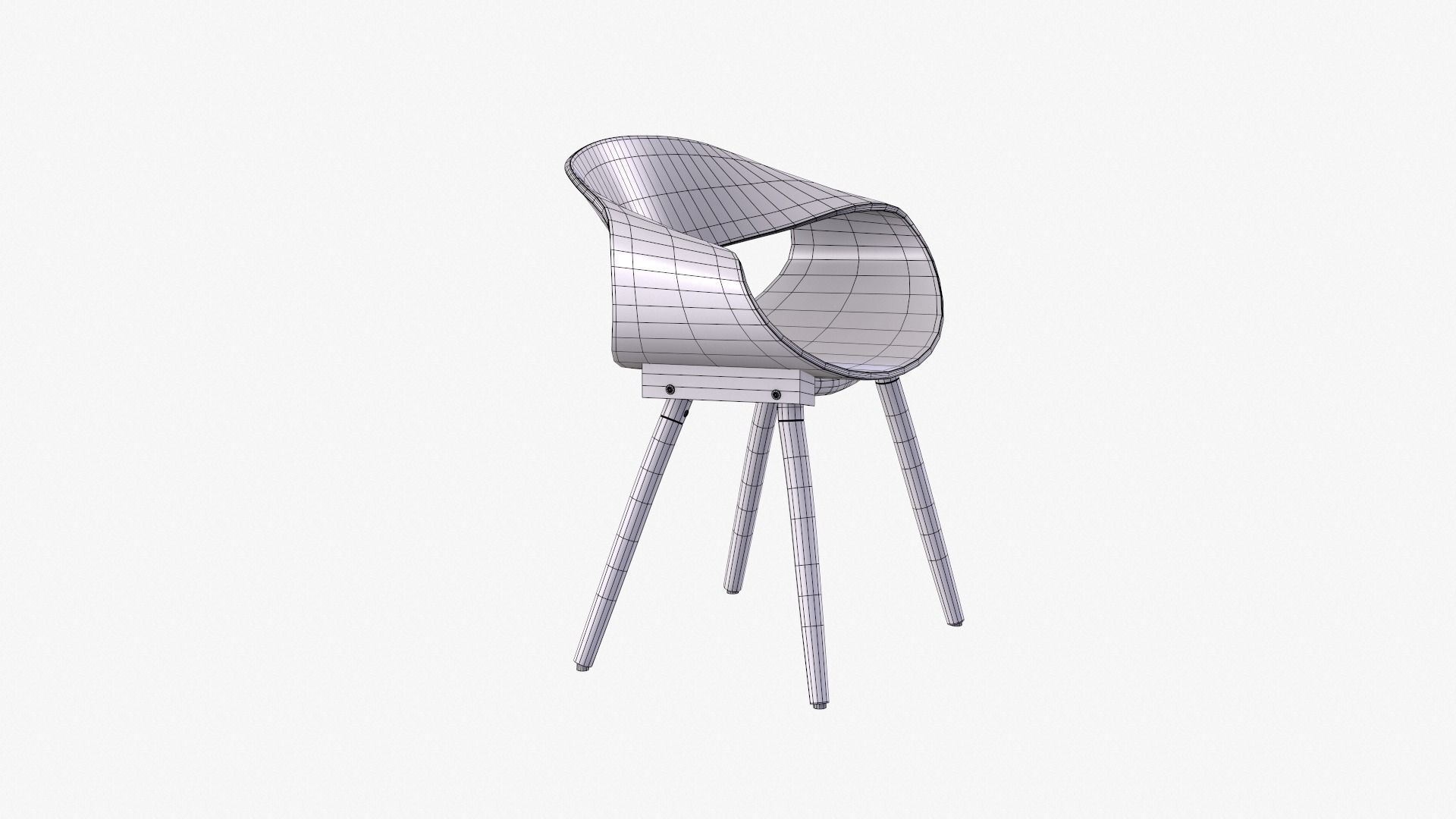 Matteo Cafe Chair white Low-poly 3D model_7