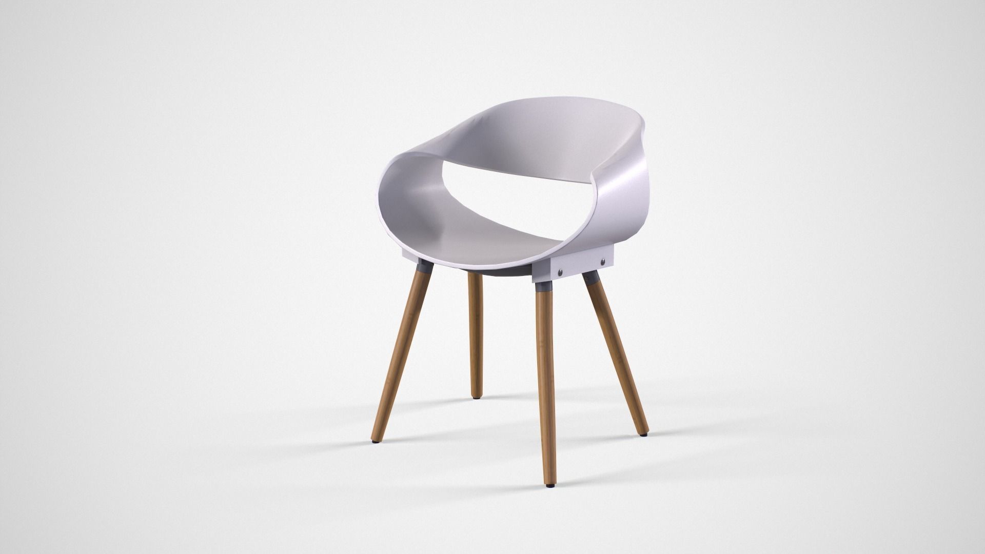 Matteo Cafe Chair white Low-poly 3D model_3