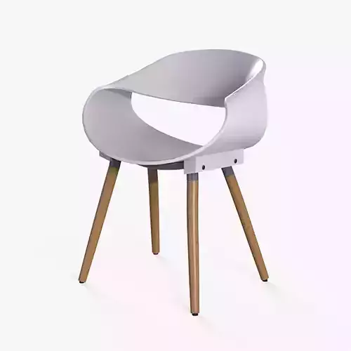 Matteo Cafe Chair white Low-poly 3D model