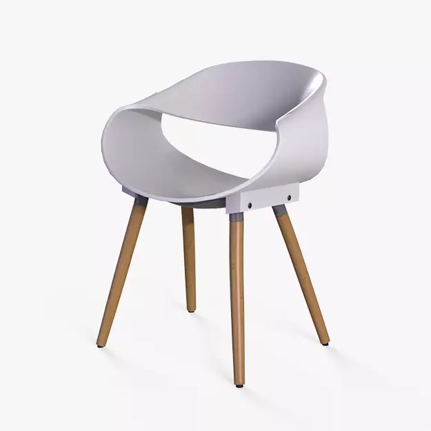 Matteo Cafe Chair white Low-poly 3D model_0