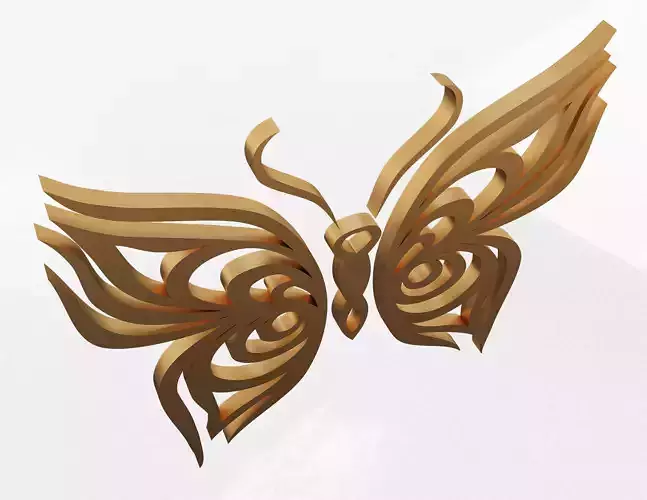 Butterfly Frame Decoration Low-poly 3D model