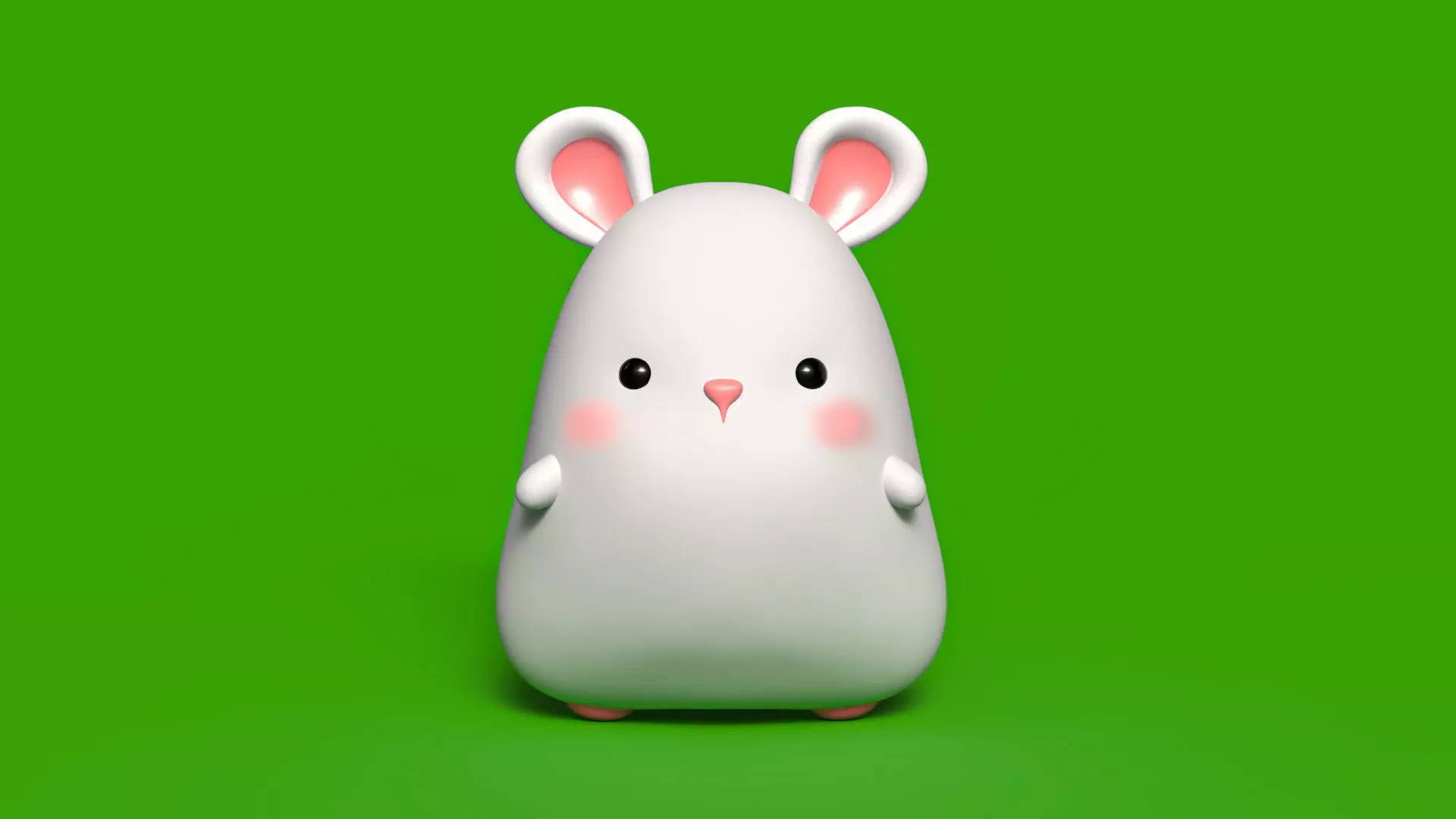Cute little fat mouse character 3D model_0