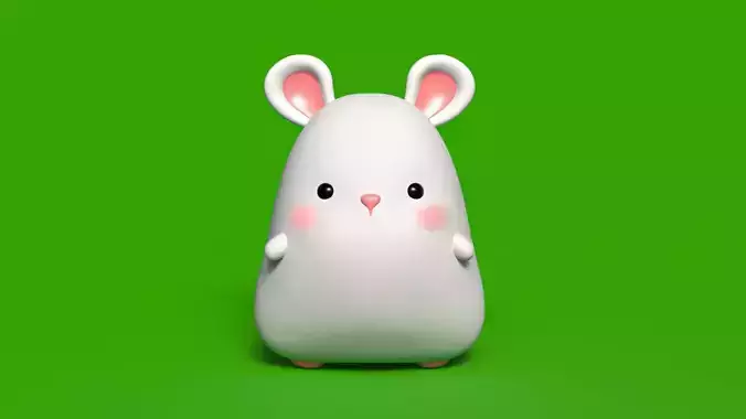 Cute little fat mouse character