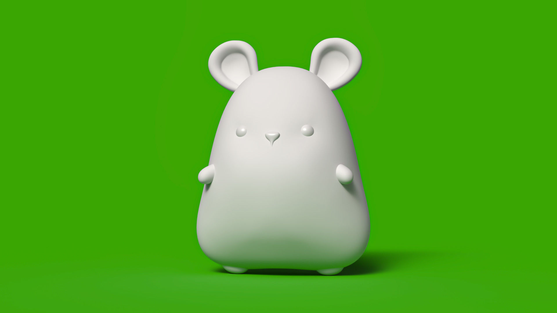 Cute little fat mouse character 3D model_5