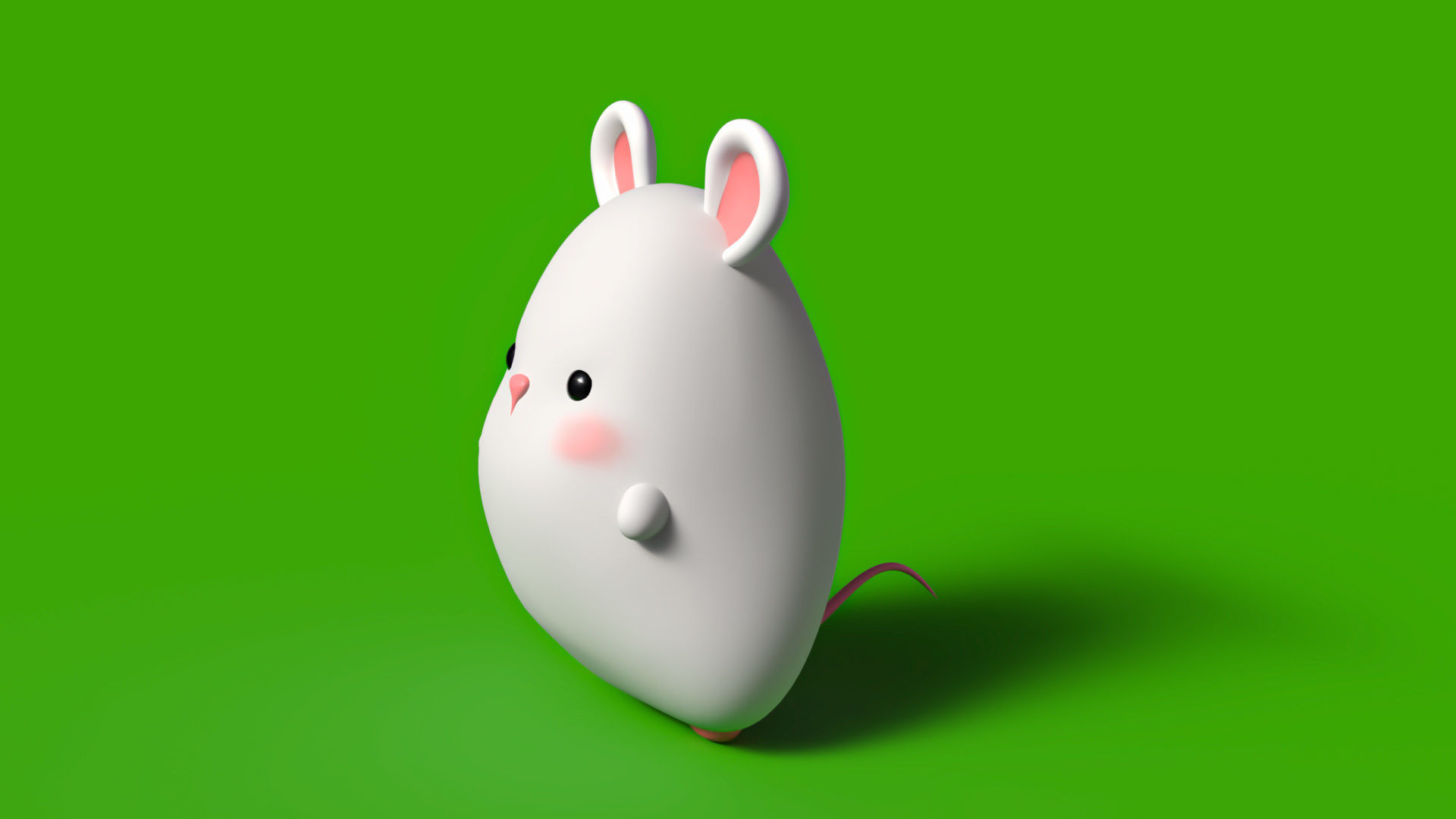 Cute little fat mouse character 3D model_1