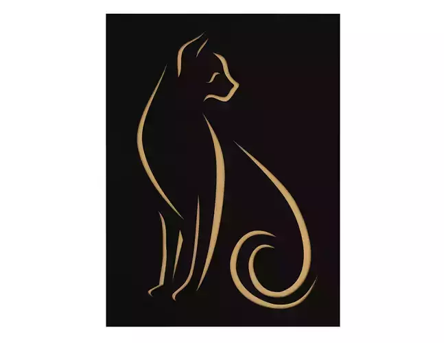 Cat Frame Decoration Low-poly 3D model