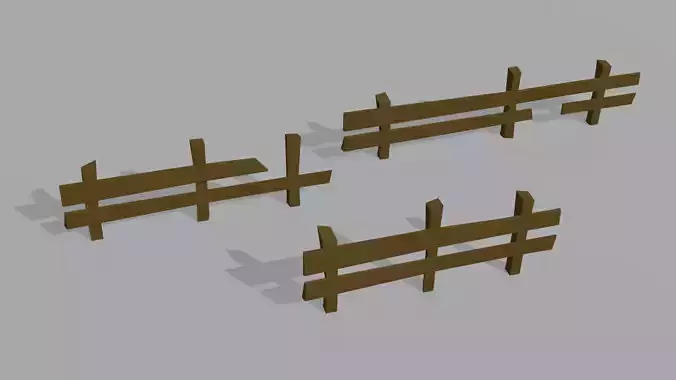 Low-Poly Style Fence 