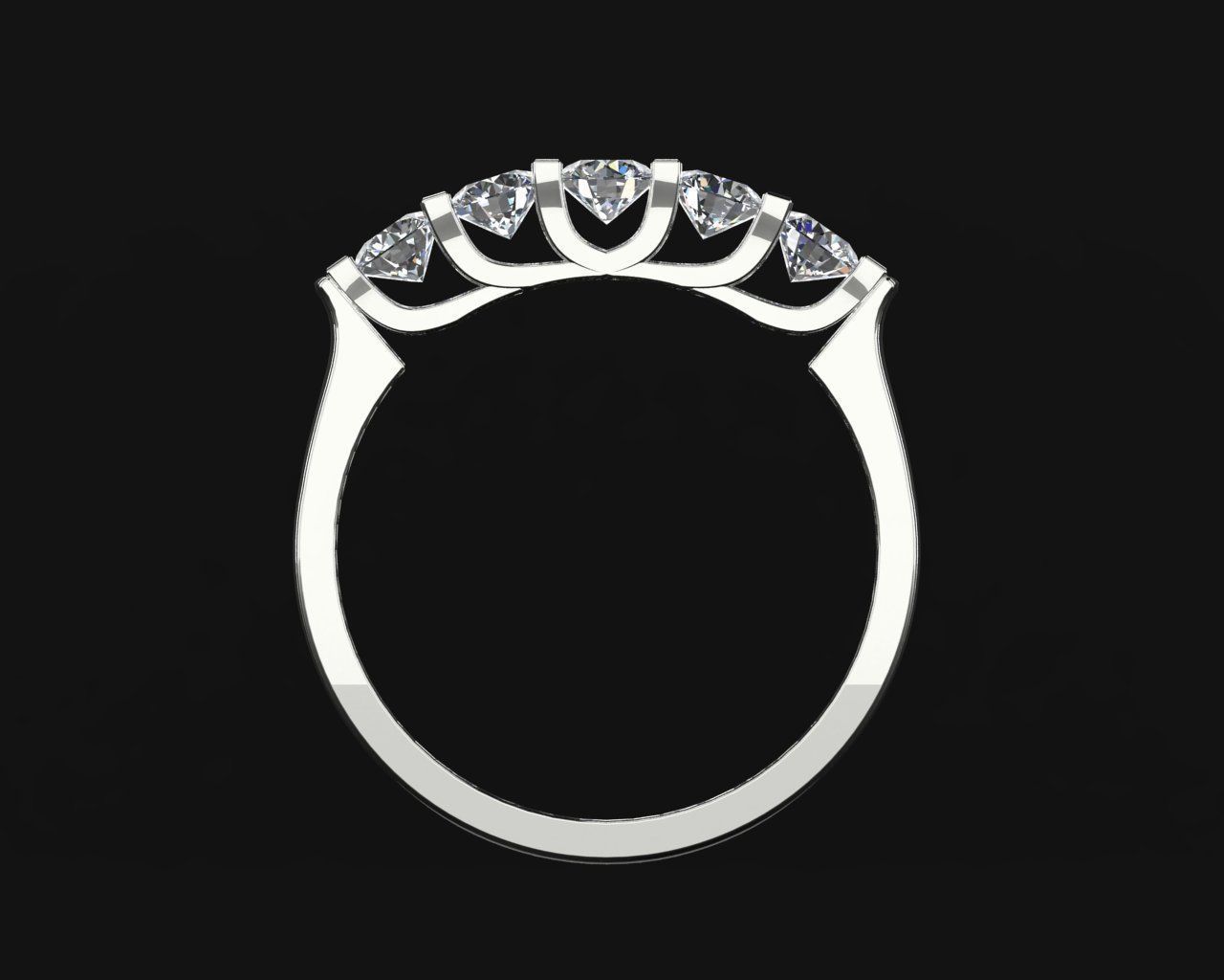 sr-023 five stone diamond ring 3D print model_1