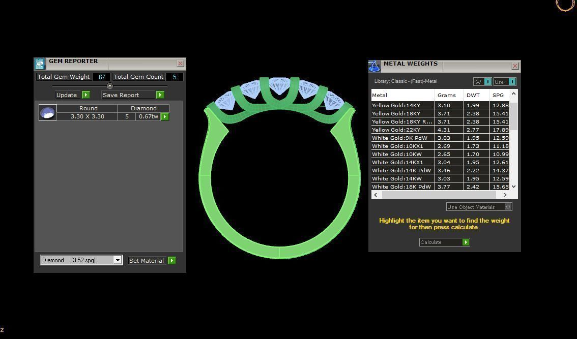 sr-023 five stone diamond ring 3D print model_5
