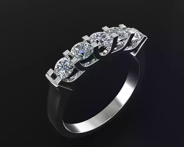 sr-023 five stone diamond ring