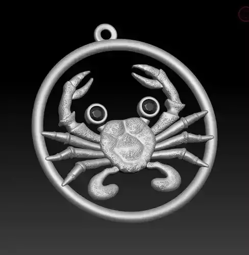 Pendant crab ready for 3d print
