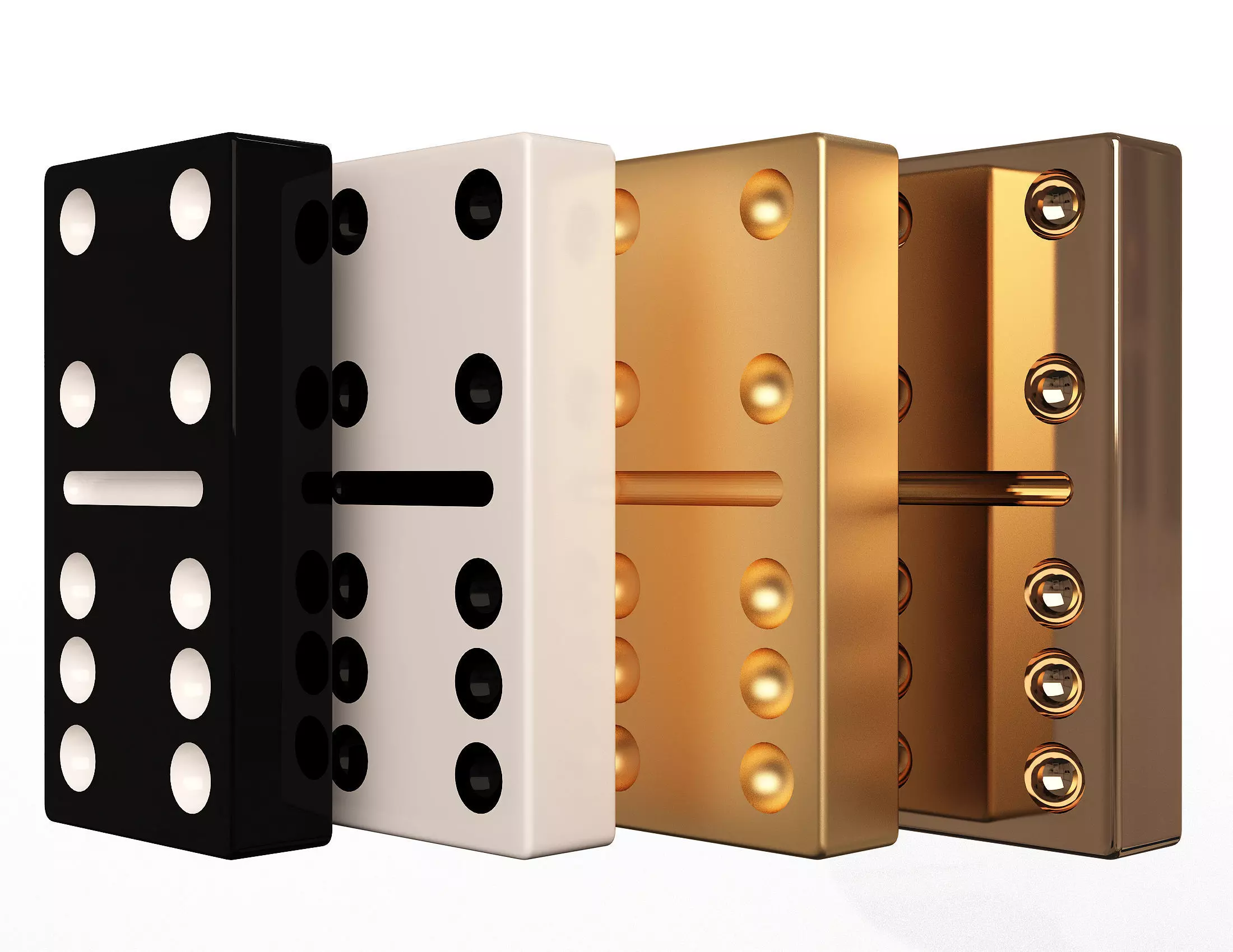 Domino Knuckles Set Low-poly 3D model