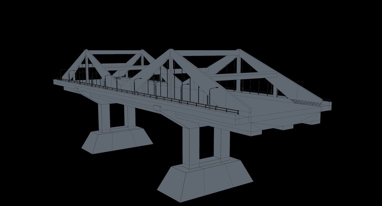 Bridge Low-poly 3D model_8