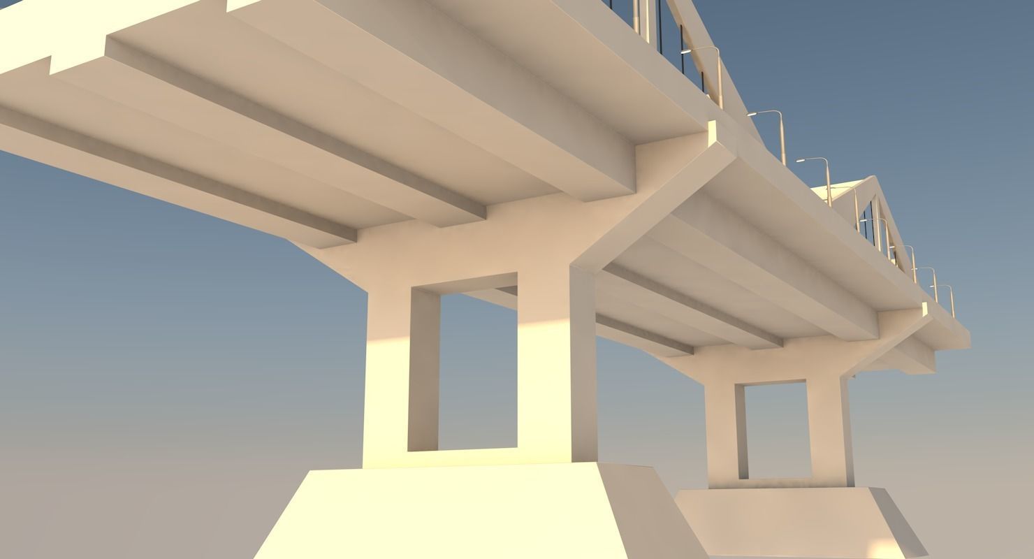 Bridge Low-poly 3D model_7