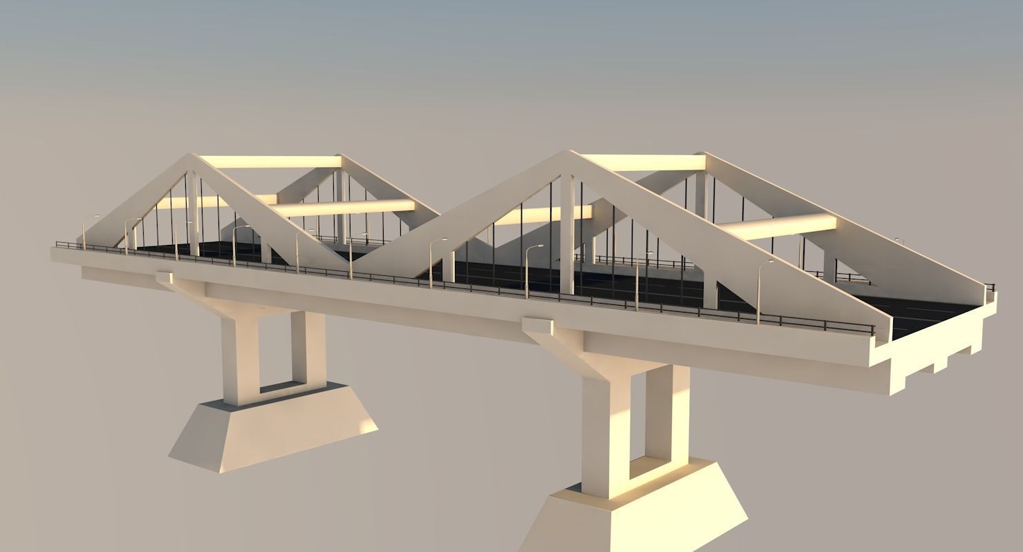 Bridge Low-poly 3D model_6