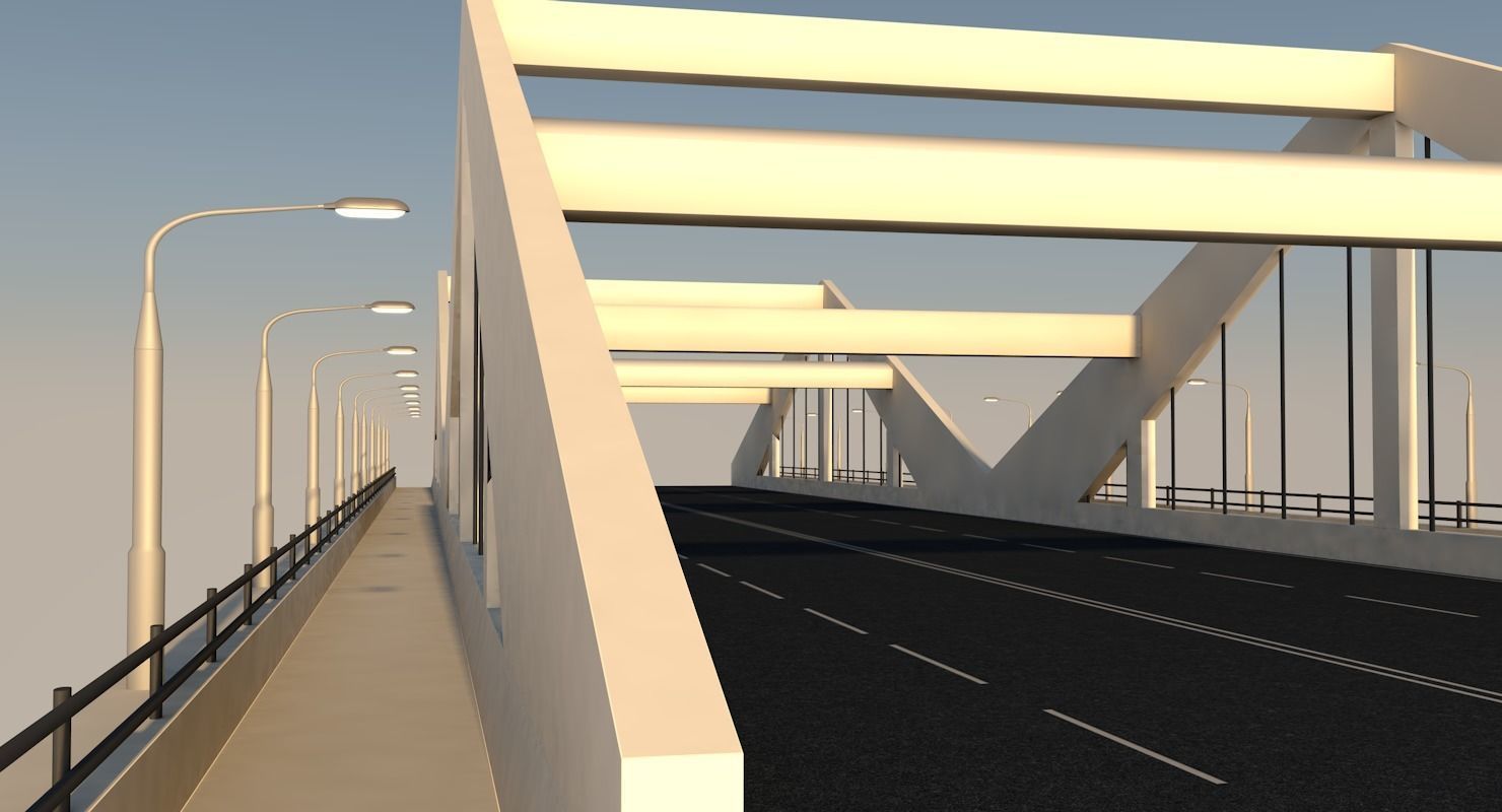 Bridge Low-poly 3D model_3