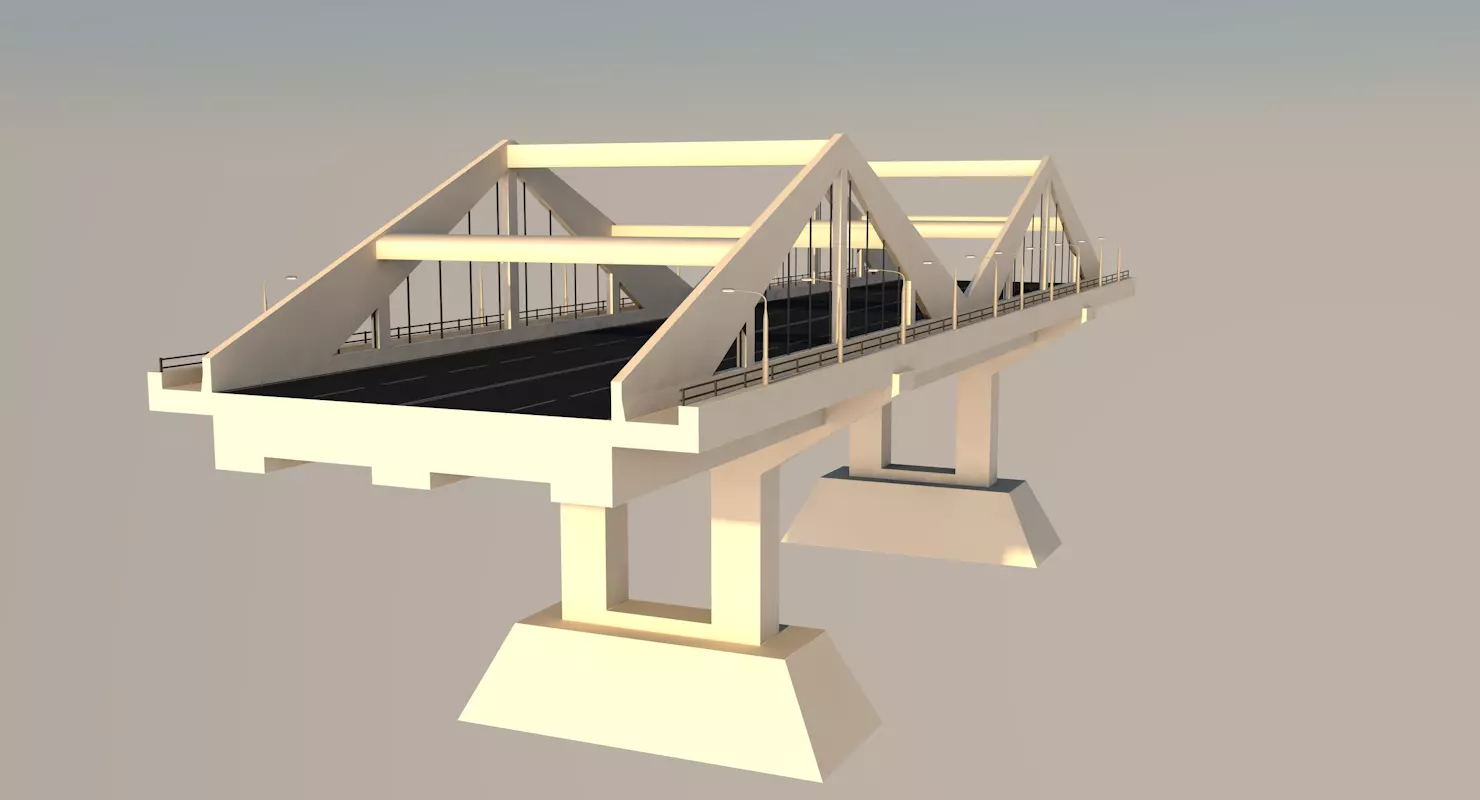 Bridge Low-poly 3D model_0