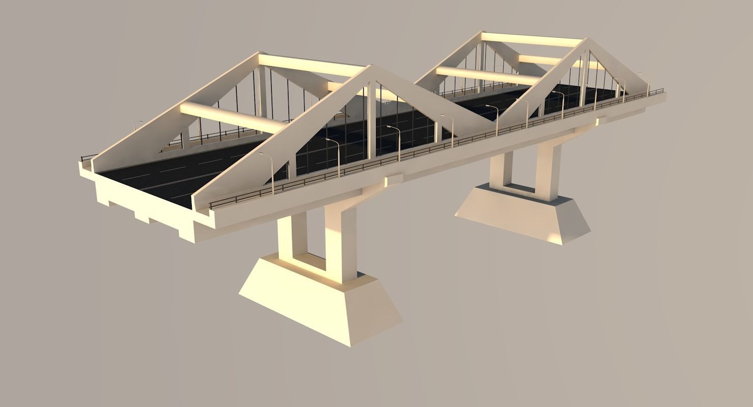 Bridge Low-poly 3D model_1
