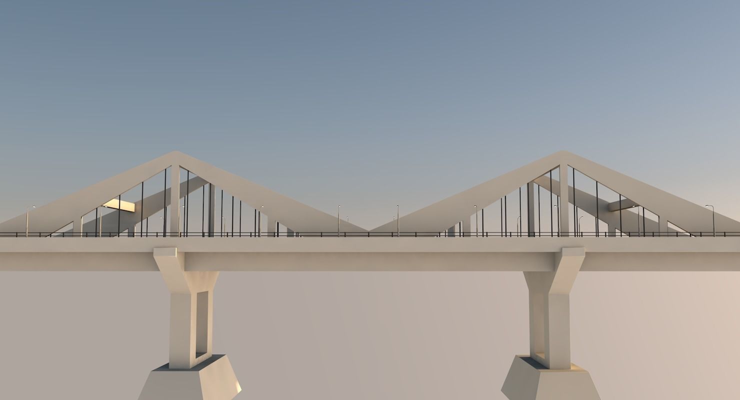 Bridge Low-poly 3D model_4