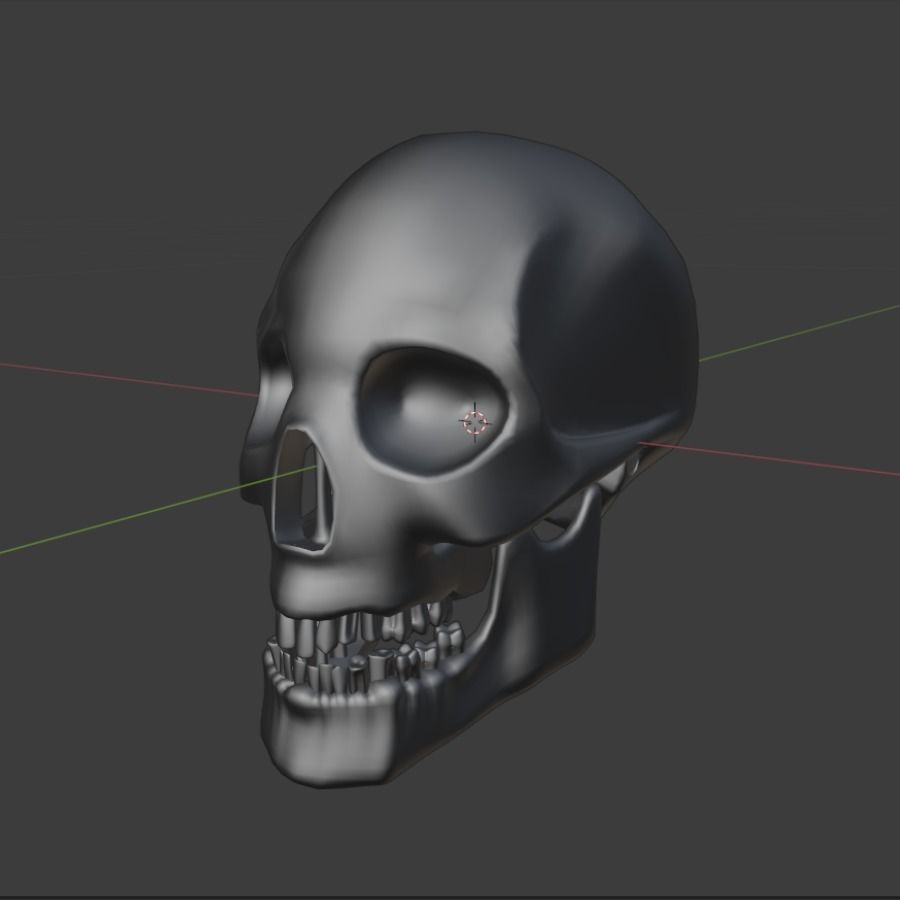 Dirty Human Skull With Teeth Free low-poly 3D model_7