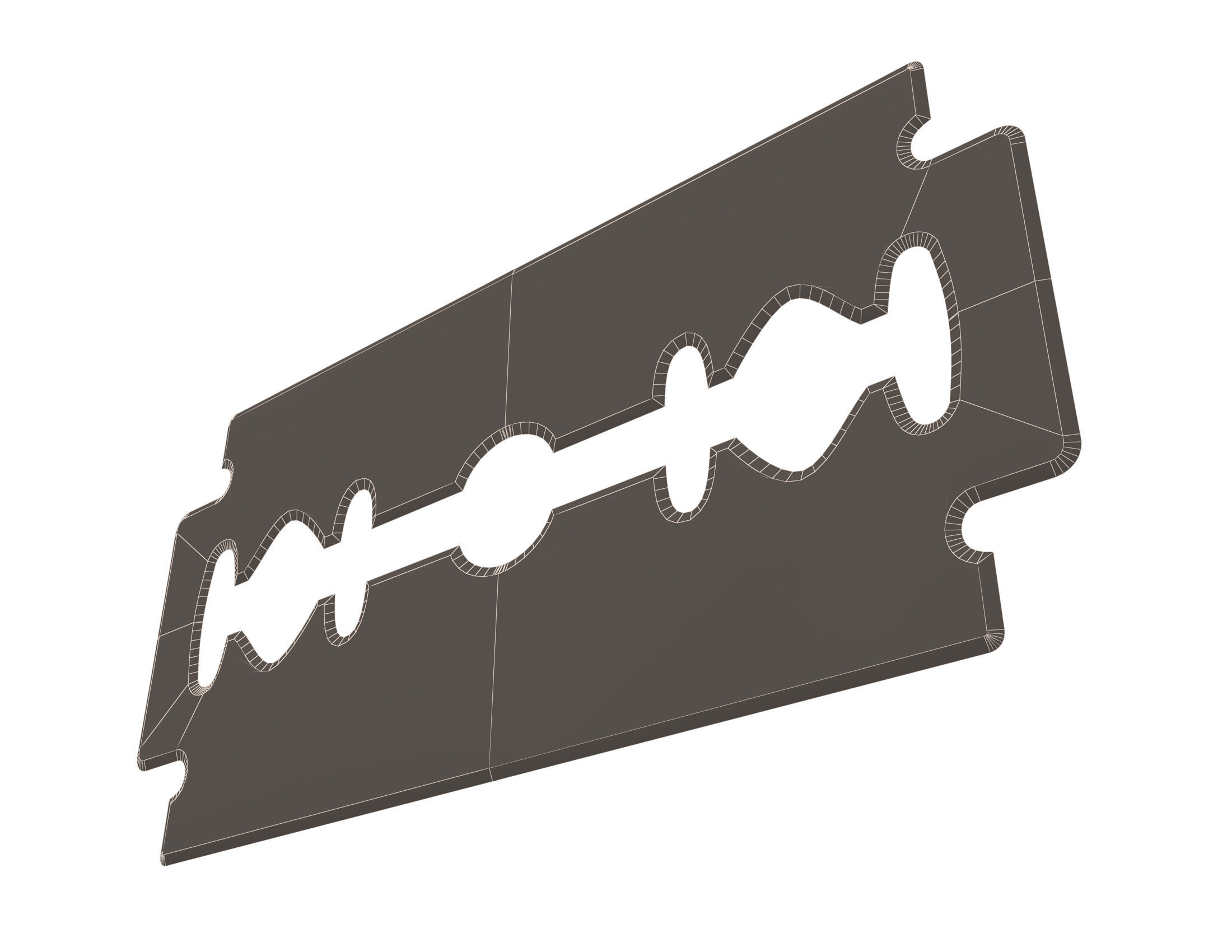 Double Edge Rapira Razor Blades Low-poly 3D model_4