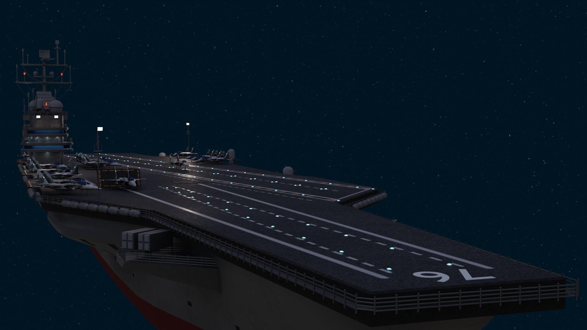 Aircraft Carrier Low-poly 3D model_17