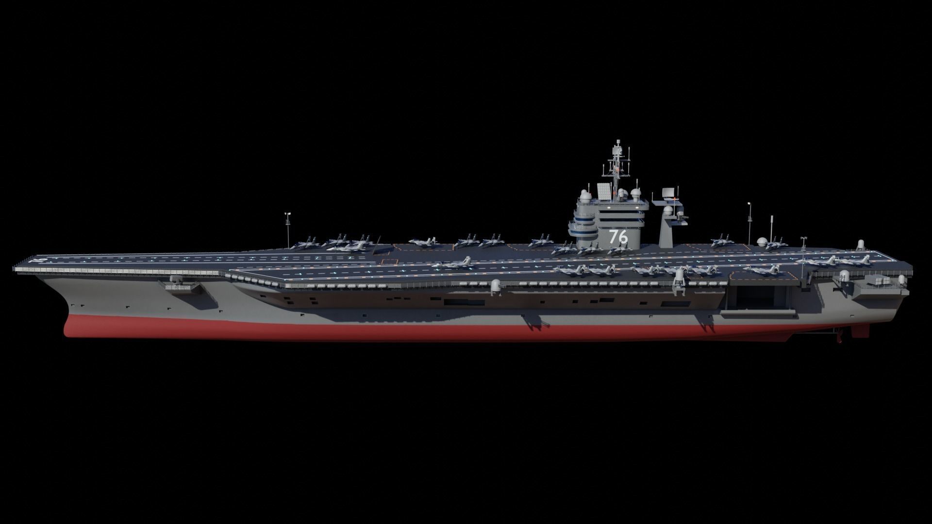 Aircraft Carrier Low-poly 3D model_3