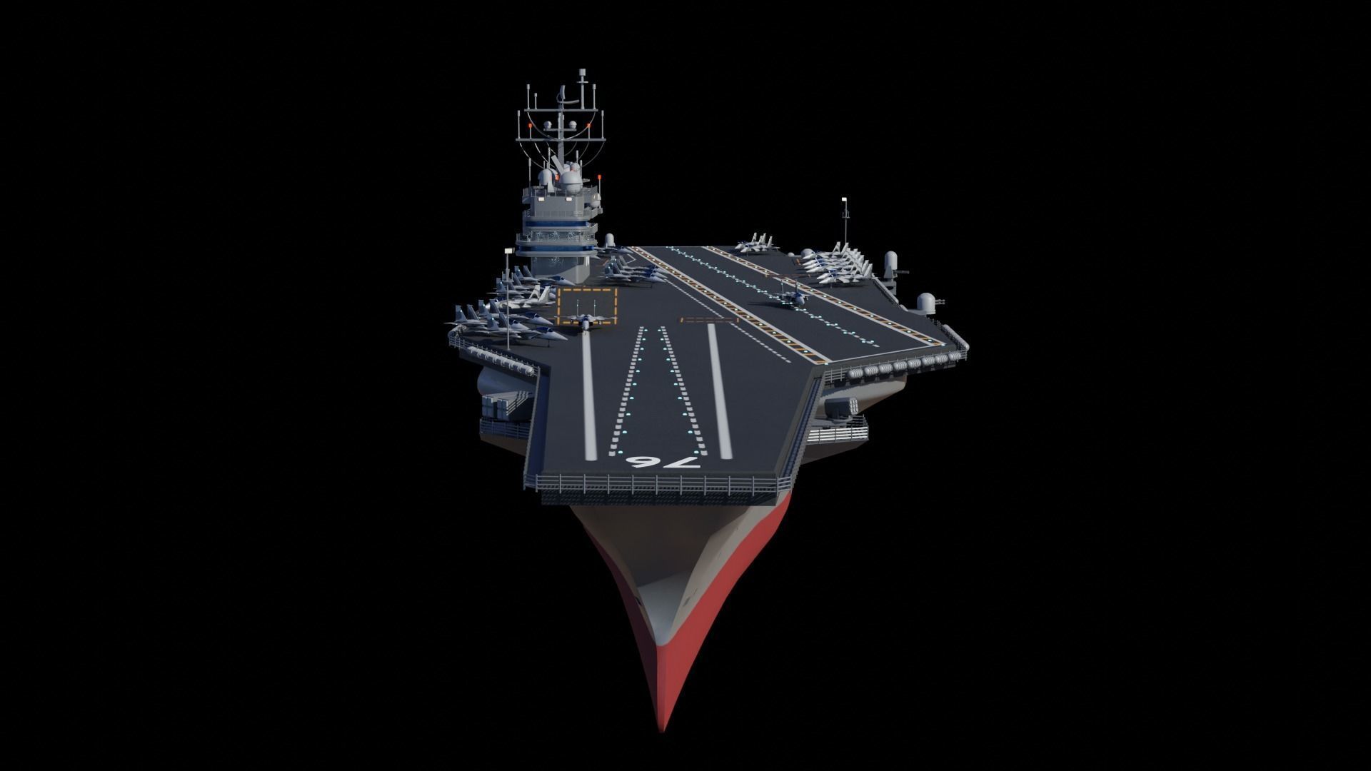 Aircraft Carrier Low-poly 3D model_9