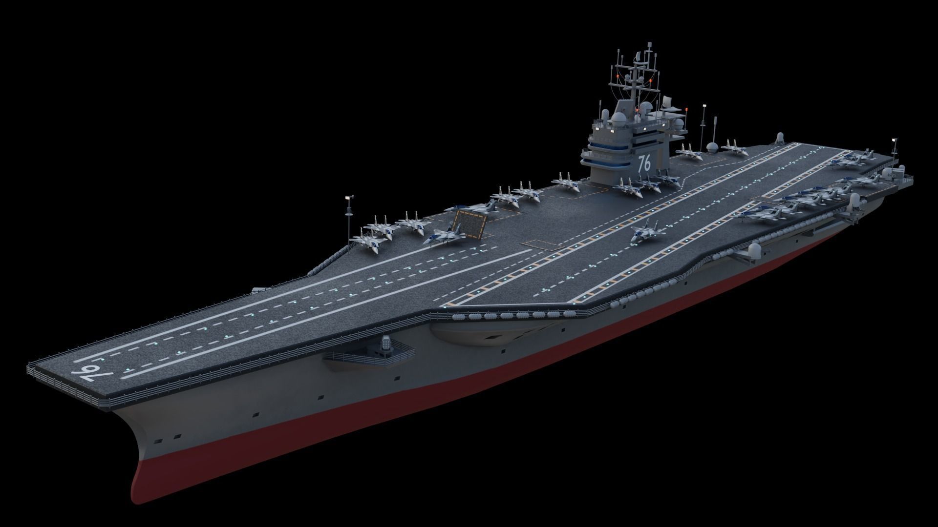 Aircraft Carrier Low-poly 3D model_5