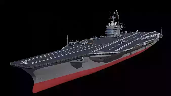 Aircraft Carrier Low-poly 3D model