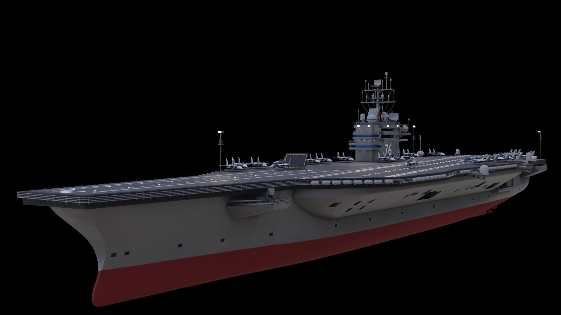 Aircraft Carrier Low-poly 3D model_21