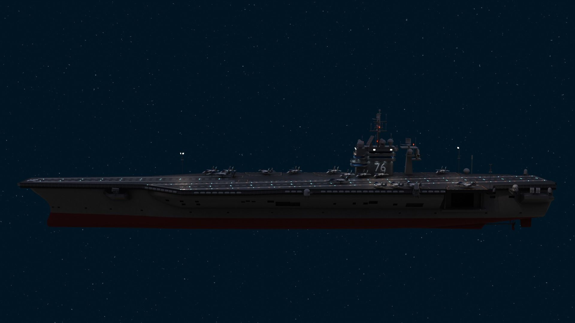 Aircraft Carrier Low-poly 3D model_14