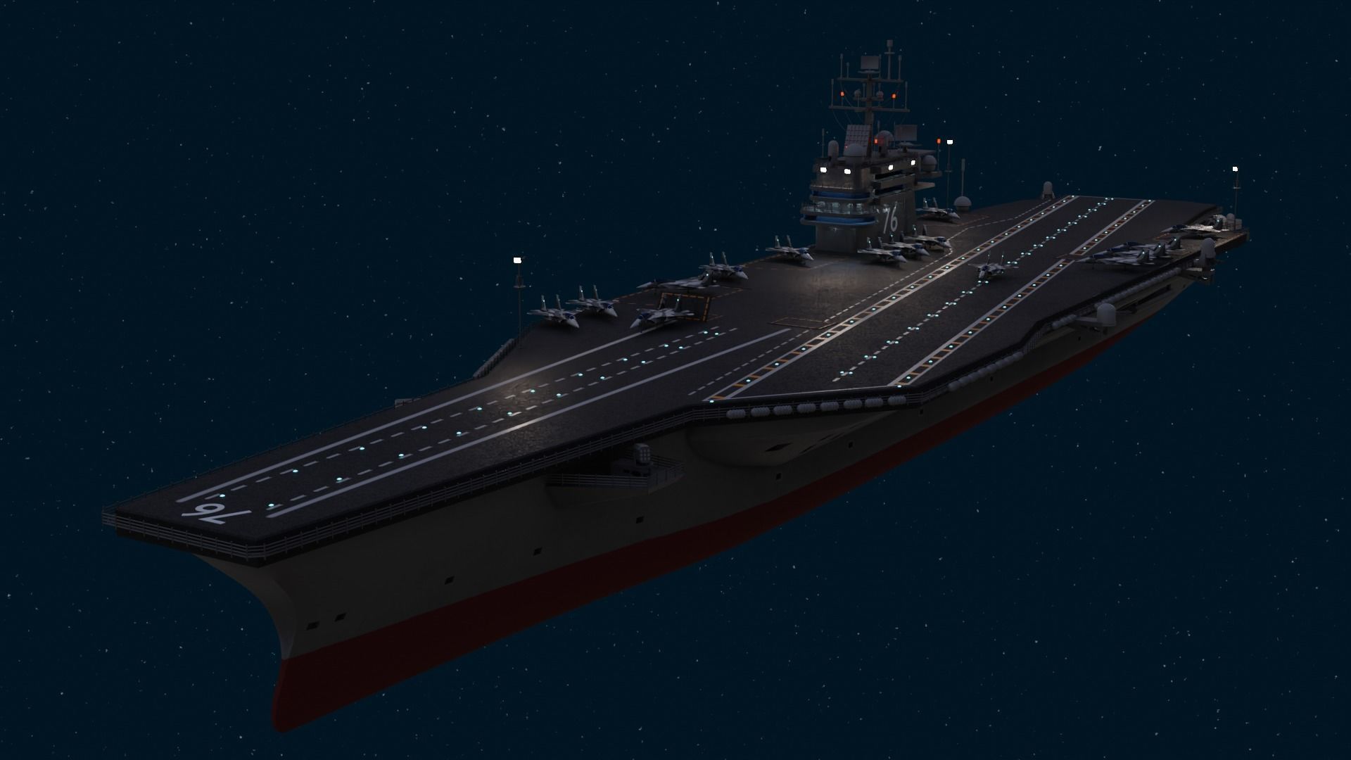 Aircraft Carrier Low-poly 3D model_13