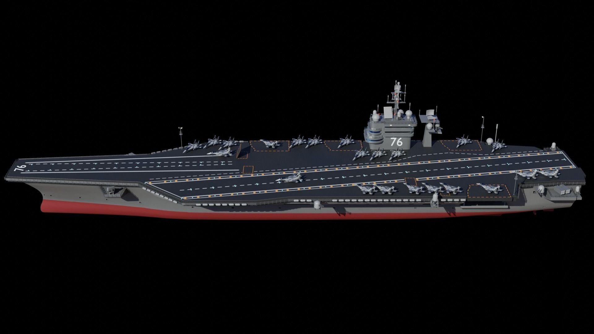 Aircraft Carrier Low-poly 3D model_8