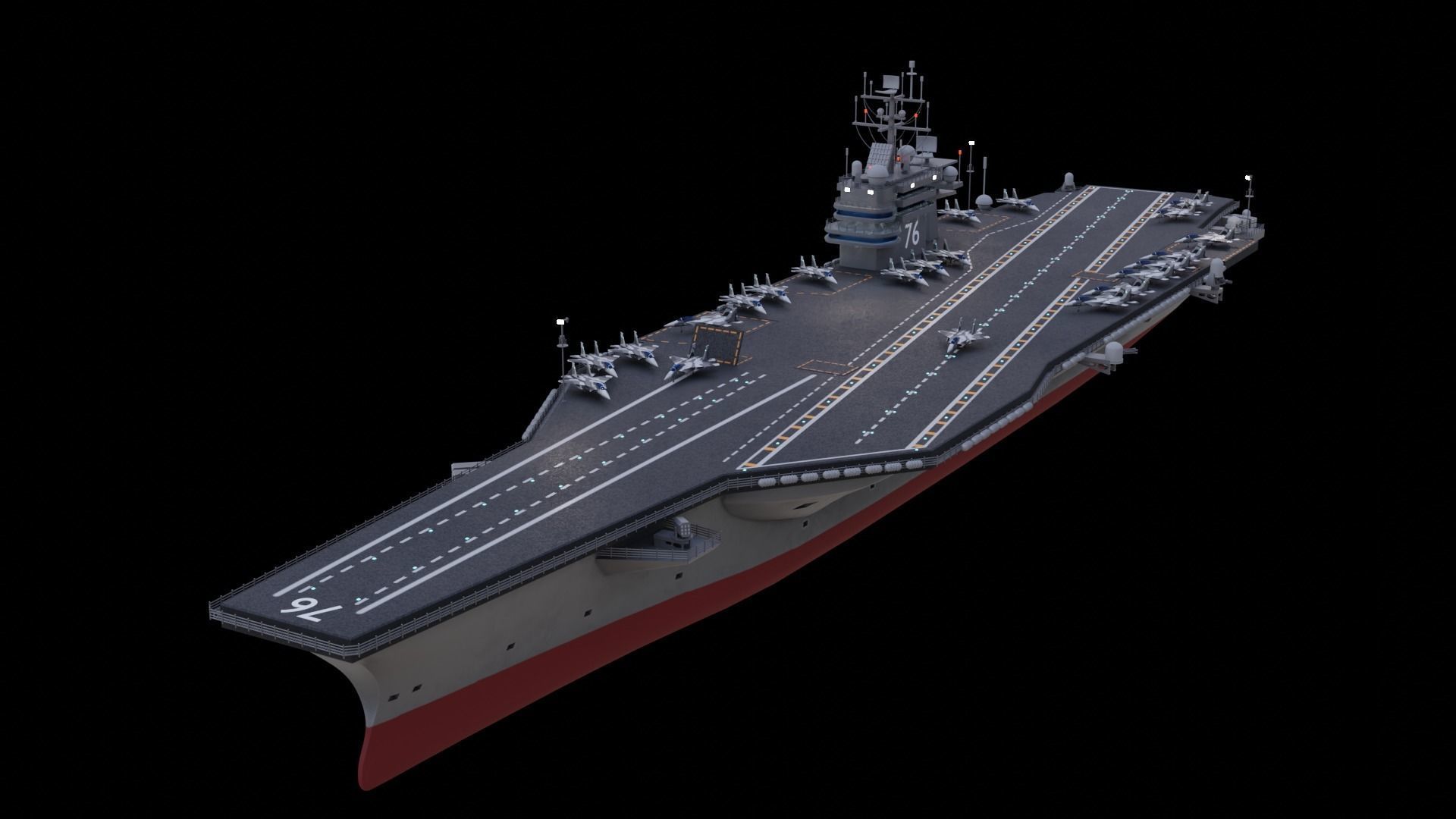 Aircraft Carrier Low-poly 3D model_4