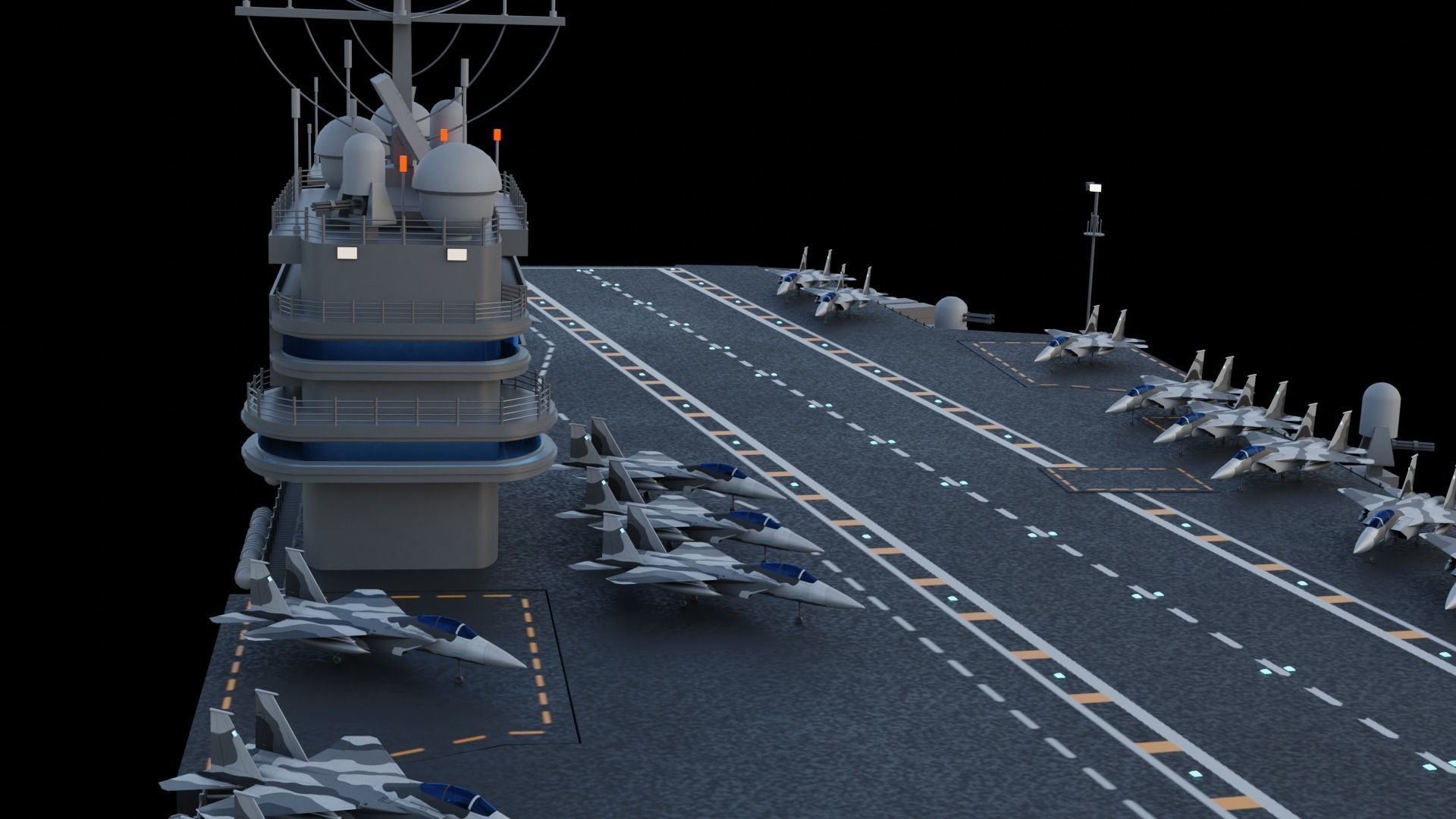 Aircraft Carrier Low-poly 3D model_11