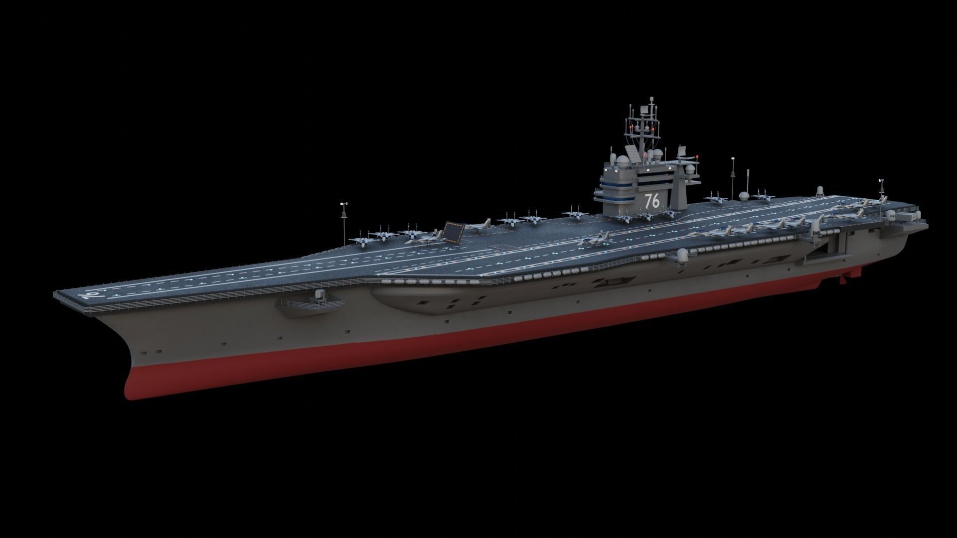 Aircraft Carrier Low-poly 3D model_10