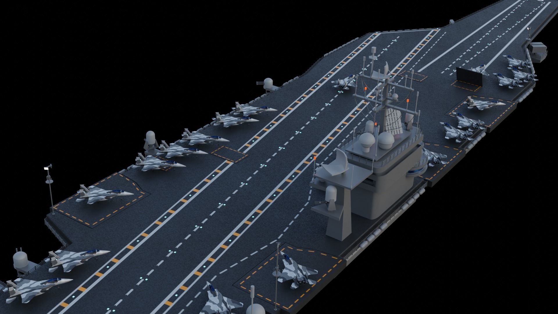 Aircraft Carrier Low-poly 3D model_12