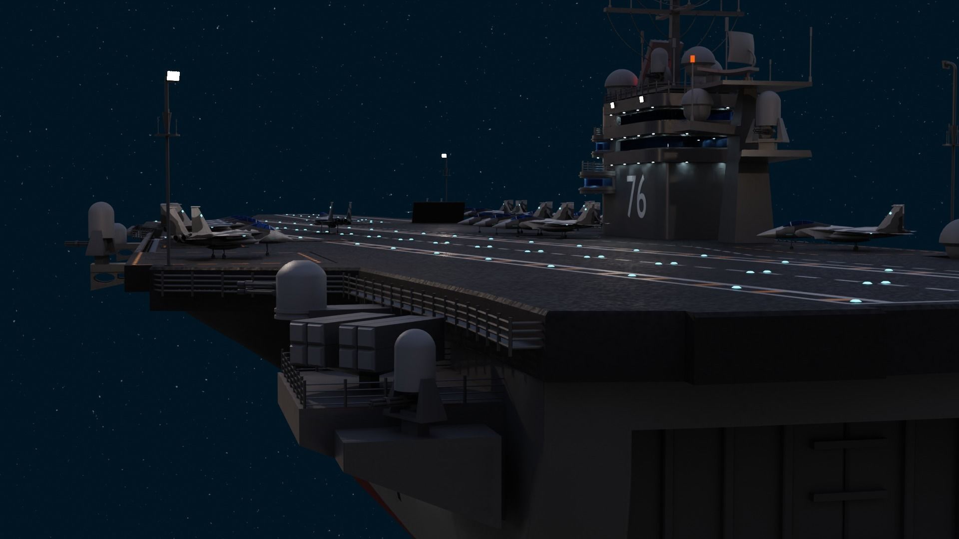Aircraft Carrier Low-poly 3D model_19